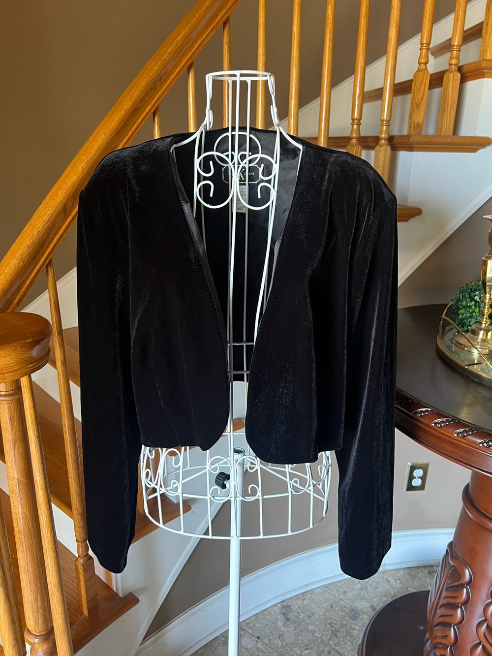 Vintage Velvet Open Shrug Bolero Cropped Jacket Victorian Whimsigoth Size XL